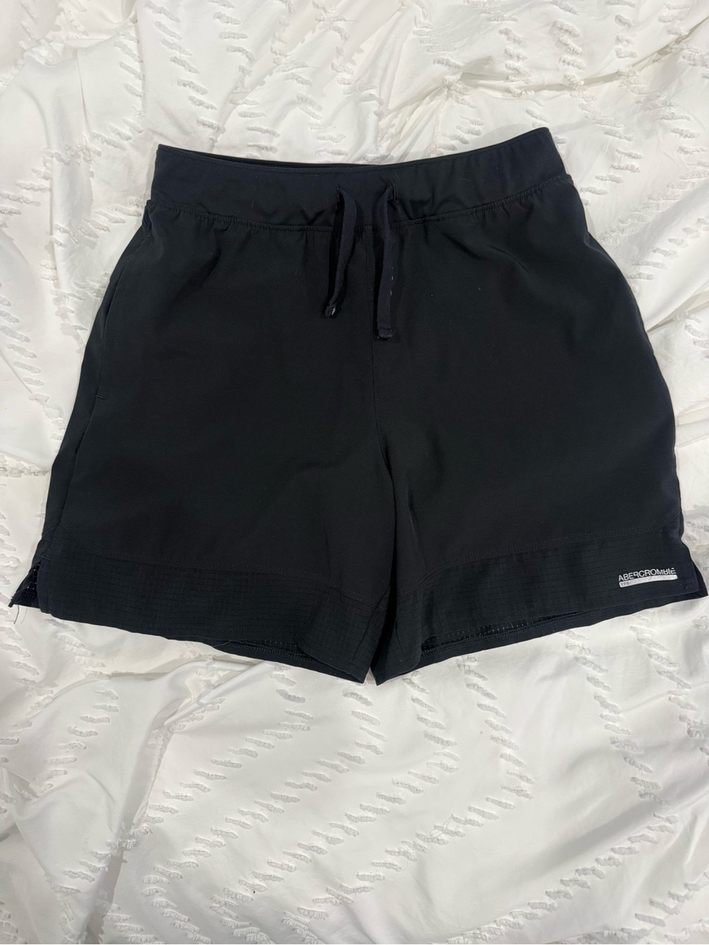 Abercrombie & Fitch boys Black Athletic Drawstring Shorts